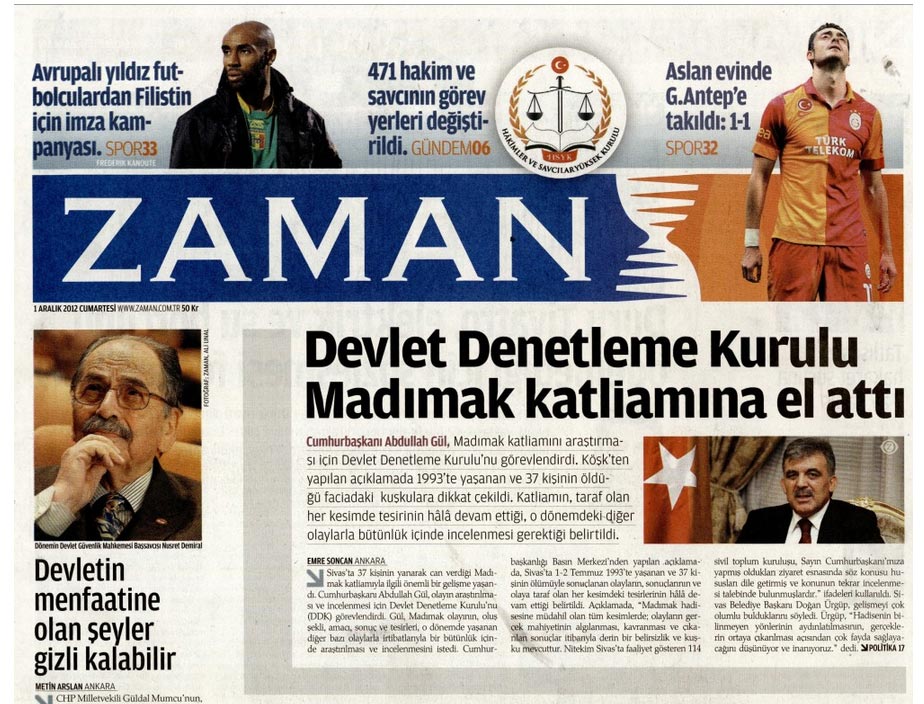 Zaman "Sivas katliamdır" dedi