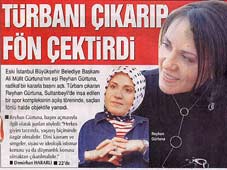 Başını açtı Hürriyet'e manşet oldu