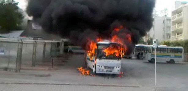 Ankara'da belediye otobüsünde yangın