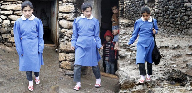 Siverekli kız okula yine terlikle gitti