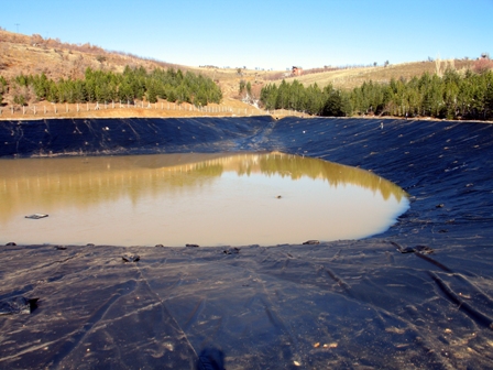 Çamçukuru göletinde mebran kaplama
