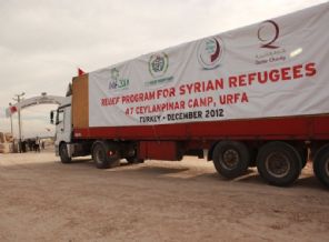 İHH'dan Kilis'e yeni konteyner kent ve 15 tır yardım