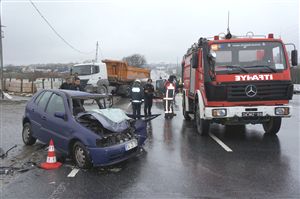 Arnavutköy'de feci kaza