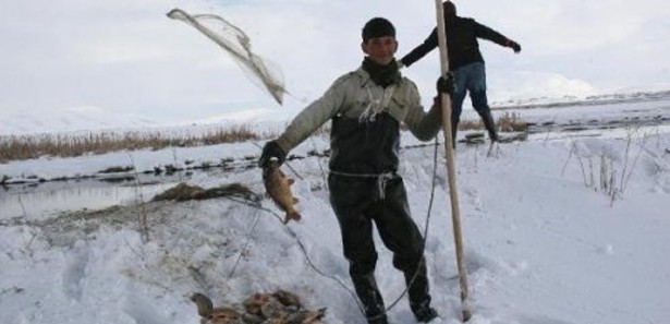 Balıkları balyozla avlıyorlar