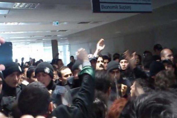 Polislerle avukatlar birbirine girdi
