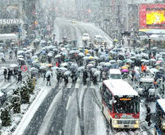 Tokyo'da kar, ulaşımı felç etti