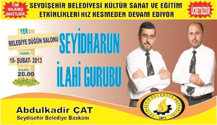 Seyyid Harun İlahi Grubu konser verecek