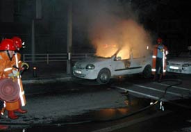 Hadim'de otomobilde yangın