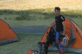 Meke Gölü'nde kamp kurdular