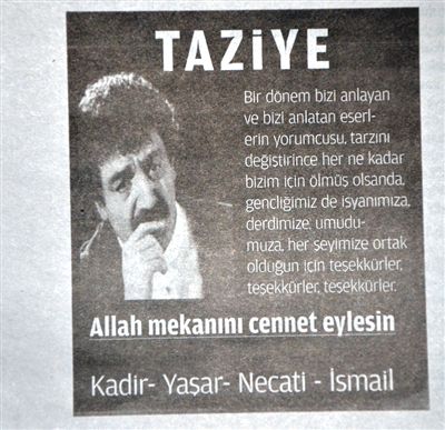 Müslüm Gürses'e sitem