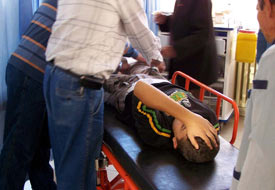 Motosiklet sürücüsü yaralandı