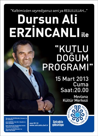 Dursun Ali Erzincanlı Kutlu Doğum programına katılıyor