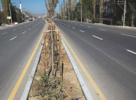 Karapınar’da refüj çalışması