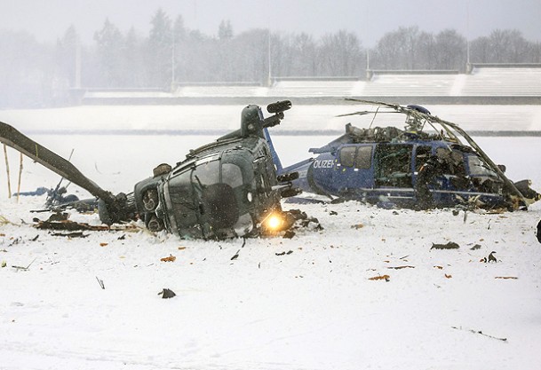 Berlin'de İki helikopter çarpıştı: 1 ölü
