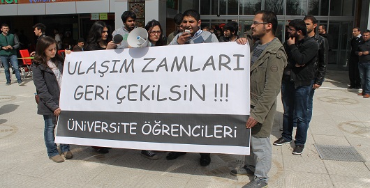 Dolmuş zammına öğrenci tepkisi