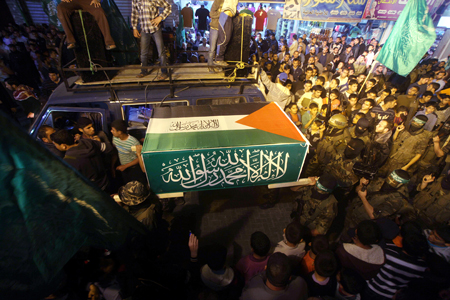 Ebu Hamdiye'nin ölümü dolayısıyla Gazze'de gösteri düzenlendi