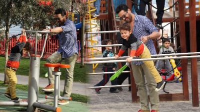 Baba oğlun park keyfi