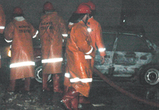 Hareket halindeyken yandı