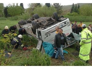 Kahramanmaraş'ta Minibüs Devrildi