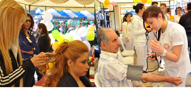 Pazara Gelenlerin Tansiyonunu Ölçtüler, Saçını Yaptılar