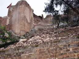 Tarihi Urfa Kalesi'ndeki Çökme