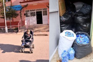 Engelli Oğlunu Okula Getirip Götüren Anneye Plaket