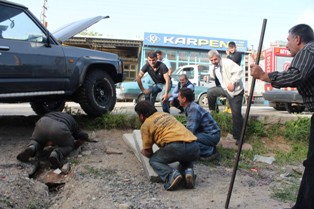 Otomobilde yılan paniği