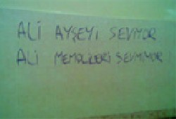 Sen misin duvara isim yazan