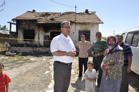 Evi yanan aileye Karatay Belediyesi yardım elini uzattı