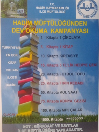 Hadim İlçe Müftülüğünden dev okuma kampanyası