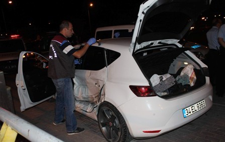 Gaspçılar kaza yapınca yakalandı