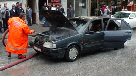 Ereğli’de otomobil yangını