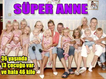13 çocuğu var ama hala 46 kilo