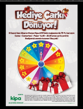 Kipa AVM’de hediye çarkı dönüyor