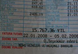 Eve 15 bin YTL’lik elektrik faturası