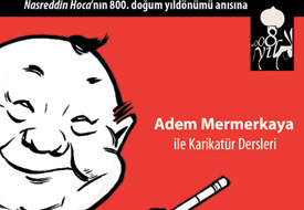 Karikatür kursiyerleri sertifika alıyor