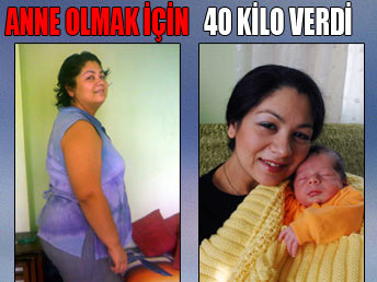 Anne olabilmek için 40 kilo verdi