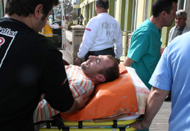 Motosiklet şarampole devrildi