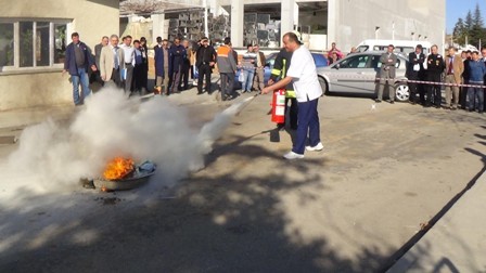 Seydişehir Devlet Hastanesinde uygulamalı yangın eğitimi verildi