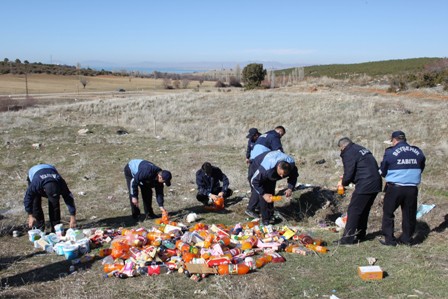 Bozuk ürünler imha edildi