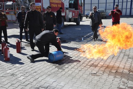 Akşehir'de yangın tatbikatı