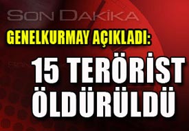 Genelkurmay: 15 terörist öldürüldü