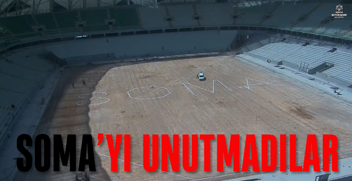 Stadyum işçileri Soma'yı unutmadı