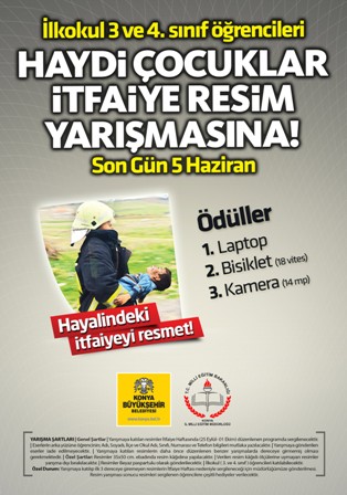 Konya İtfaiyesinden resim yarışması