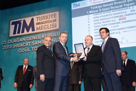 Toyota Otomotiv Sanayi Türkiye İhracat Ödülü Aldı