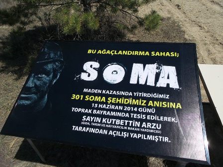 Soma şehitleri için 301 fidan