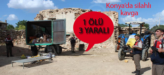 Beyşehir'de silahlı kavga:1 ölü 3 yaralı