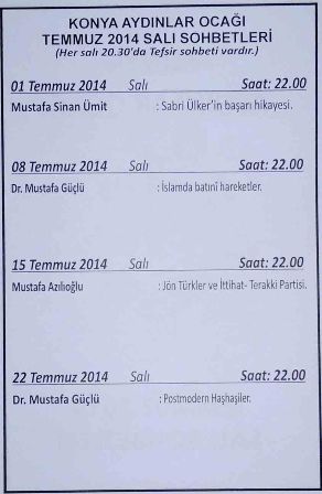 Aydınlar Ocağı Salı Sohbetleri'nin Temmuz programı belli oldu