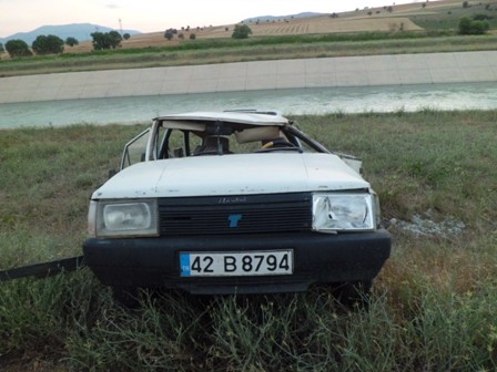Konya'da otomobil devrildi: 1 ölü, 1 yaralı