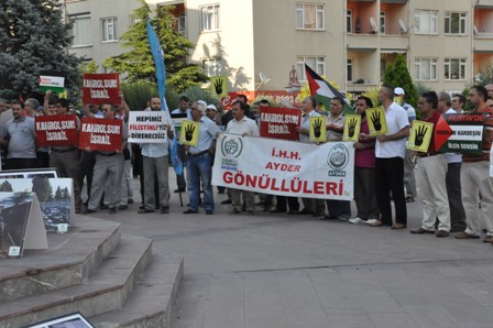 İsrail'in Gazze'ye yönelik saldırıları Akşehir'de protesto edildi